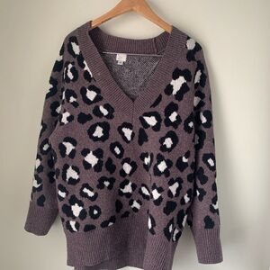 A New Day Urban Outfitters Purple V-Neck Sweater with Cozy Fit
